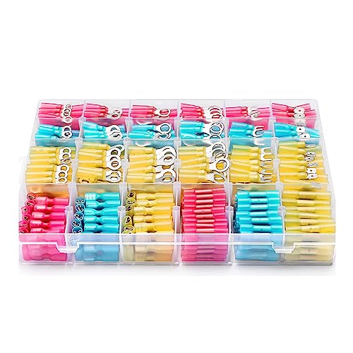 AuntYou 560PCS Marine Grade Heat Shrink Wire Connectors-Electrical Connectors Kit AWG22-10 Waterproof Insulated Crimp Connector Butt Terminals Electrical Connectors Kit von AuntYou