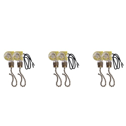 AuntYou Deckenventilator-Lichtschalter ZE-109 Zweidraht-Lichtschalter mit ZugschnüRen für Deckenleuchten, Ventilatoren, Lampen, 6 StüCk, Bronze von AuntYou