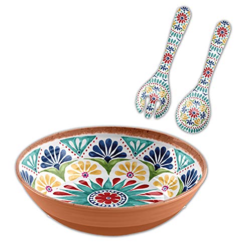 Auntie Morags Purely Home Rio Medaillon – Outdoor/Picknick/Grillen – 2-teiliges Salat-Set aus Kunststoff / Melamin von Auntie Morags