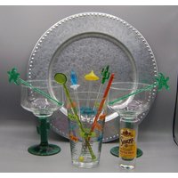 Margarita-Cocktail-Bargeschirr-Set Mit Rührstäbchen/Eiskübel, Rezeptglas, Schnapsglas Cinco De Mayo Einweihungsgeschenk Männerhöhle Geburtstag von AuntieAnnesGems