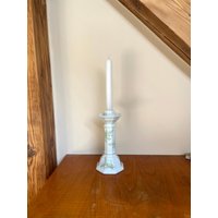 Art. 241 - Vintage Kerzenständer Kerzenhalter Gallo Porzellan Keramik Weiß Farnmuster Grün von AuntieMagpiesVintage
