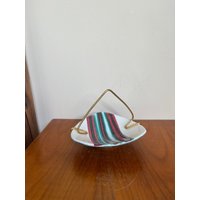 Art. 877 - Elegante Anbietschale Mit Kontrastdesign Und Aluminium-Henkel von AuntieMagpiesVintage