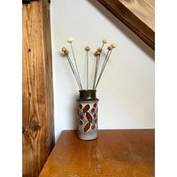 Art. 289 - Vintage Blumenvase Abstraktes Muster Braun/Pink von AuntieMagpiesVintage