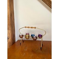 Art. 238 - Vintage Schnapsgestell Bunte Gläser Metall/Holz Gestell Art. 238 - Vintage Schnapsgestell Bunte Gläser Metall/Holz Gestell von AuntieMagpiesVintage