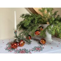 Art. W1 - Vintage Weihnachtsschmuck 10 Weihnachtskugeln Farbverlauf Handarbeit 60Er von AuntieMagpiesVintage