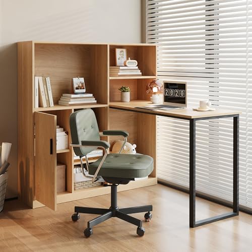 Aunvla Computertisch,Regal-Schreibtisch,Schrankschreibtisch Arbeitstisch, Schrankschreibtisch, Natur 120cm von Aunvla