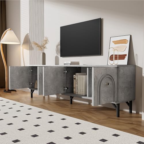 Aunvla Modernes 4-türiges TV-Board – Grau, 160 cm – Stilvolles Design, Soft-Close-Scharniere – Perfekt für Wohnzimmer und Entertainment-Bereich Aunvla Modernes 4-türiges TV-Board – Grau, 160 cm – Stilvolles Design, Soft-Close-Scharniere – Perfekt für Wohnzimmer und Entertainment-Bereich von Aunvla