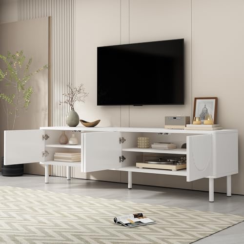 Aunvla Modernes TV-Lowboard 180cm mit Stauraum, Matte Oberfläche & Kabelmanagement – minimalistisches Design für Wohnzimmer, Schlafzimmer oder Flur von Aunvla