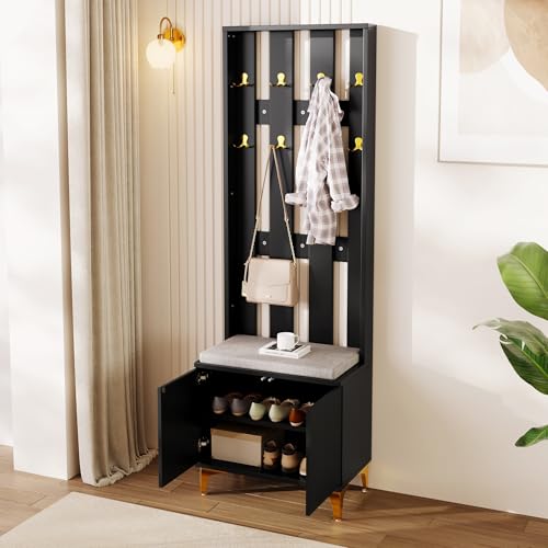Garderobenset mit Schuhbank und Kissen, Garderobenfront mit Haken [Old SKU:WF32579234W] von Aunvla
