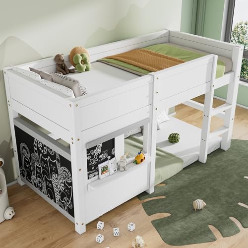 Hausbett Kinderbett Spielbett Etagenbett mit Zwei Brettern graffitifähig mit Kleiner Ablage 90x200 weiß Hausbett Kinderbett Spielbett Etagenbett mit Zwei Brettern graffitifähig mit Kleiner Ablage 90x200 weiß von Aunvla
