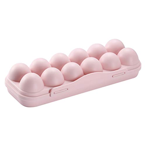 Aunye Eierkartons - Kunststoff Eierboxen mit Deckel für 12 Eier - Egg Tray Eierbehälter Multifunktionsbox,Eierschachteln Kühlschrank Lagerung,Eierbox mit Deckel zum Outdoor Picknick Camping (Rosa) von Aunye