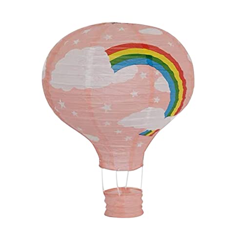 Aunye Papierlampion Heißluftballon Falten Papierlaterne - DIY Heißluftballon Hänge Papier Lampenschirme - Handgemachte Laternen Dekorationen für Party Garten und Hochzeit (Rosa) von Aunye