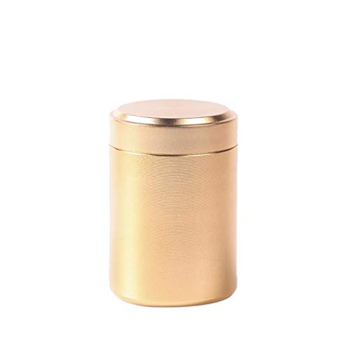 Aunye Vorratsdosen/Teedose/Aluminium Kaffeedose - Runde Kaffeedose aus Metall mit Aromaverschluss,Aufbewahrungsbox für Aufbewahrung Tee, Kaffee,Zucker (Gold) von Aunye