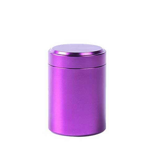 Aunye Vorratsdosen/Teedose/Aluminium Kaffeedose - Runde Kaffeedose aus Metall mit Aromaverschluss,Aufbewahrungsbox für Aufbewahrung Tee, Kaffee,Zucker (Lila) von Aunye