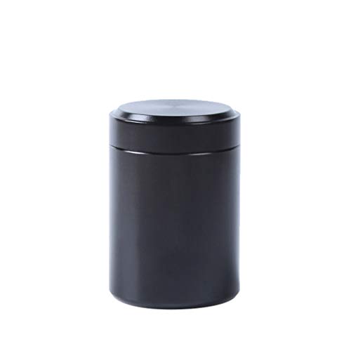 Aunye Vorratsdosen/Teedose/Aluminium Kaffeedose - Runde Kaffeedose aus Metall mit Aromaverschluss,Aufbewahrungsbox für Aufbewahrung Tee, Kaffee,Zucker (Schwarz) von Aunye