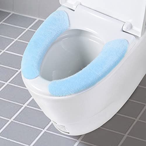 Aunye WC-Sitz Cover dicker Kissen Pads, WC-Sitzbezug WC-Sitzwärmer Toilettensitzabdeckung Waschbar, Corduroy Luxus Toiletten Warm WC Sitzbezüge Für Universal Toilettensitz (Selbstklebe,Blau) von Aunye