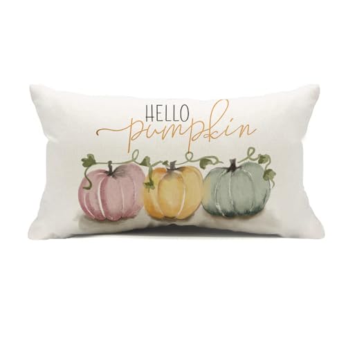 Auomily Kissenbezug mit Aufschrift "Hello Pumpkis", 30,5 x 50,8 cm, bunte Kürbisse, saisonale Herbst-Ernte-Dekoration für Zuhause, Sofa, Couch, 30,5 x 50,8 cm Auomily Kissenbezug mit Aufschrift "Hello Pumpkis", 30,5 x 50,8 cm, bunte Kürbisse, saisonale Herbst-Ernte-Dekoration für Zuhause, Sofa, Couch, 30,5 x 50,8 cm von Auomily