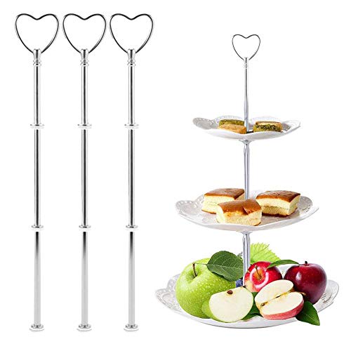 Auped 3 Pack Kuchen Stand Set Silber Vintage Metall Rod Kuchen Stand für Geburtstag Hochzeit Festival Party Kuchen Stand von Auped