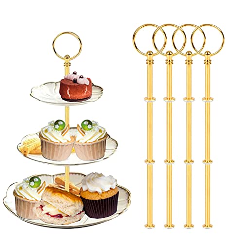 Auped 4 Pack Kuchen Stand Set Gold Vintage Metall Rod Kuchen Stand für Geburtstag Hochzeit Festival Party Kuchen Stand von Auped