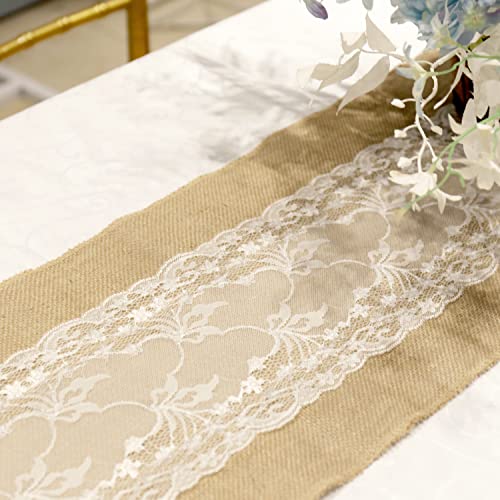 Auped Tischläufer Hochzeit Tischdeko Juteband auch geeignet für Herbst Taufe Gartenparty,30 x 275cm（2 Stück） von Auped