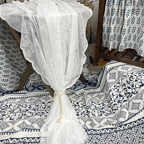 Auped Weiße Spitze Tischdecke Tischläufer für Hochzeit Vintage Rezeption Dekor 75 * 300cm (75 x 300 cm) von Auped