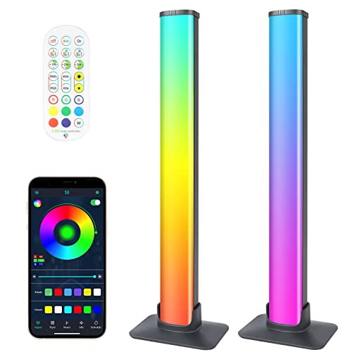 LED Lightbar,2PCS Smart RGB Lampe Dimmable Ambient Light TV Hintergrundbeleuchtung,USB-Betrieb,Musik Sync,Bluetooth, mit App und Fernbedienung für PC Gaming Deko Zimmer Aquarium Deko von Auplf