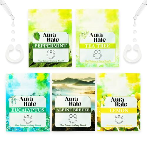 AuraHale Breathe Easy Pack - Nasendiffusorringe mit ätherischem Öl für klare Atmung, Vitalenergie und innere Leichtigkeit | tragbare Aromatherapie | medizinisches Silikon | organisch AuraHale Breathe Easy Pack - Nasendiffusorringe mit ätherischem Öl für klare Atmung, Vitalenergie und innere Leichtigkeit | tragbare Aromatherapie | medizinisches Silikon | organisch von AuraHale