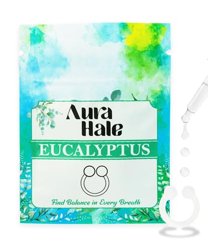AuraHale Nasendiffusor Ring - Eukalyptusduft für klare Atmung, ruhigen Geist und emotionale Leichtigkeit | tragbare Aromatherapie | medizinisches Silikon | organisches ätherisches Öl infundiert von AuraHale