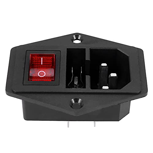 Auracure 3-poliger IEC320 C14 Schalter Sicherung & Netzstecker 10 A 250 V Modul von Auracure