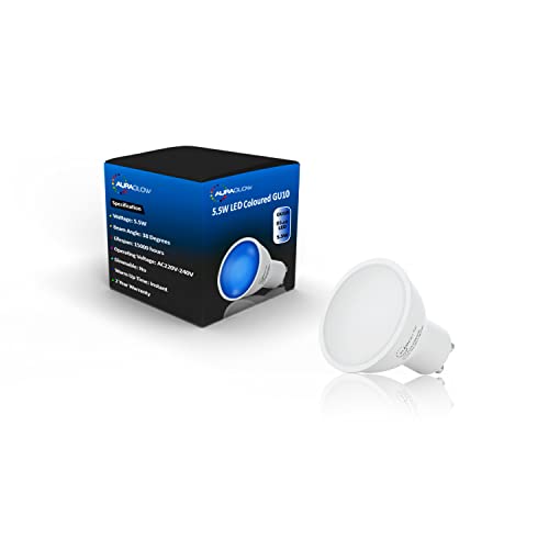 Auraglow LED-Leuchtmittel, schmaler Lichtstrahl, GU10 Spotlight-Leuchtmittel, Blau von Auraglow