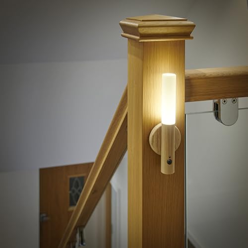 Auraglow Smart LED Sensor Wandleuchte - Tragbar - Wiederaufladbares Nachtlicht - Innenbereich - Magnetfuß (Kiefer, 2 Pack) von Auraglow