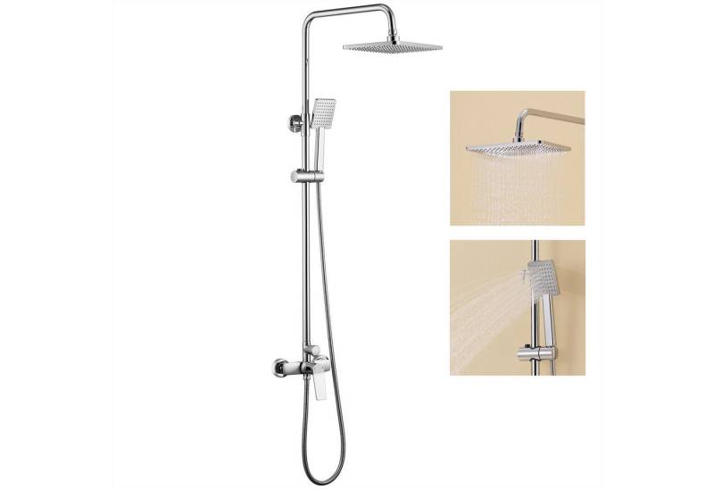 Auralum Max Brausegarnitur Brausegarnitur Duschsystem Höhe 120 cm Verstellbar mit Handbrause von Auralum Max