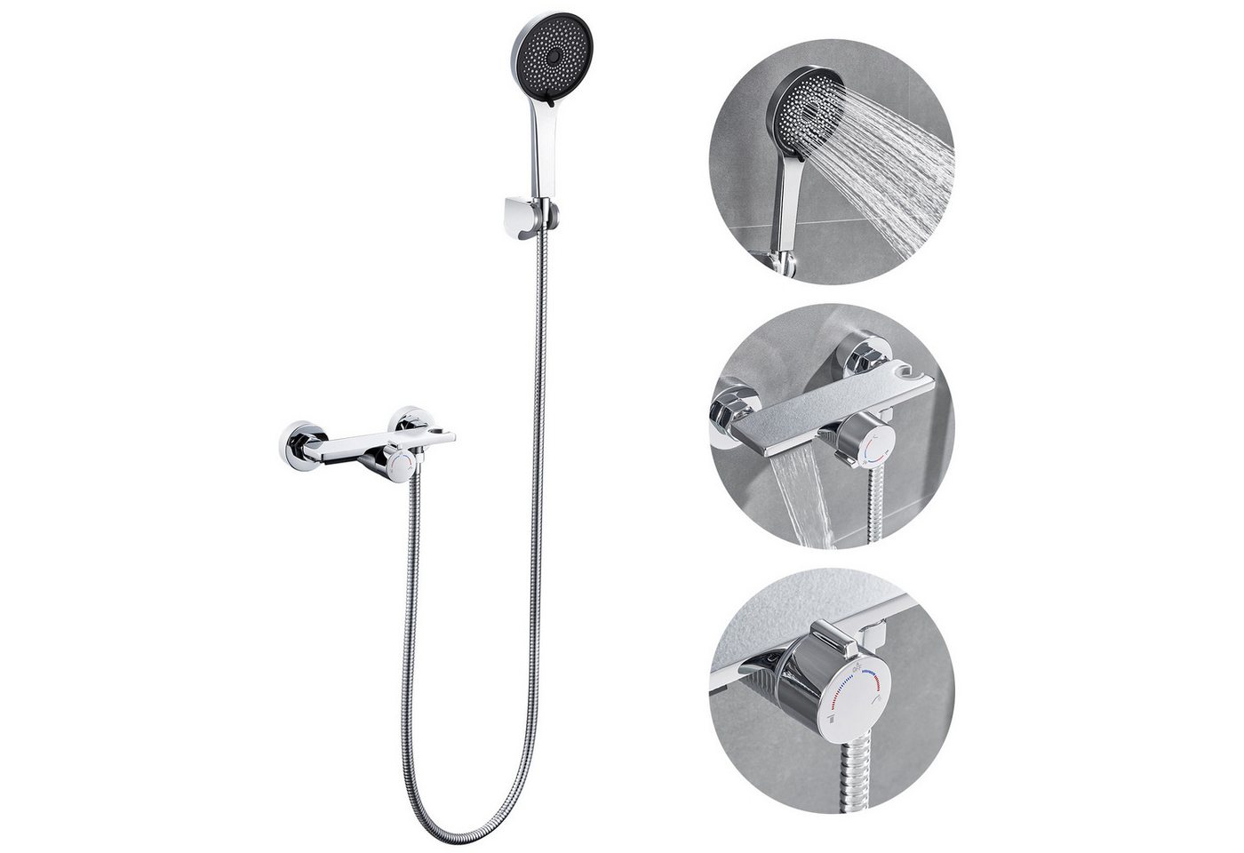 Auralum Max Brausegarnitur Wasserfall Badewannenarmatur Duschset mit 5 Funktionen Handbrause, Bad Armatur Duschsystem Duschset für Badewanne und Badezimmer Auralum Max Brausegarnitur Wasserfall Badewannenarmatur Duschset mit 5 Funktionen Handbrause, Bad Armatur Duschsystem Duschset für Badewanne und Badezimmer von Auralum Max