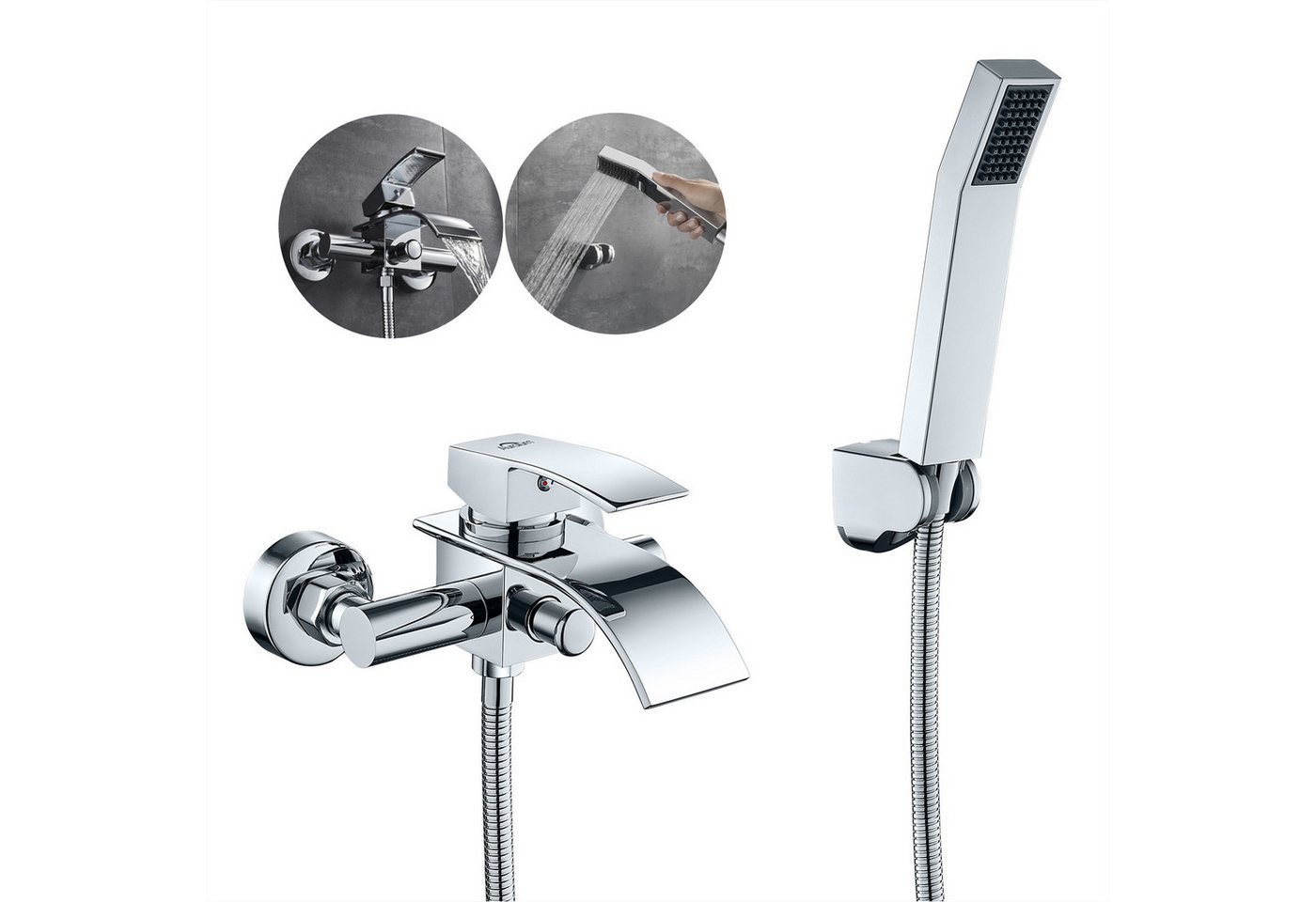 Auralum Max Duschsäule Badewannenarmatur mit Handbrause, Brauseschlauch und Brausehalter, Messing Einhebel-Wannenarmatur Duscharmatur Wasserfall Badarmatur Auralum Max Duschsäule Badewannenarmatur mit Handbrause, Brauseschlauch und Brausehalter, Messing Einhebel-Wannenarmatur Duscharmatur Wasserfall Badarmatur von Auralum Max