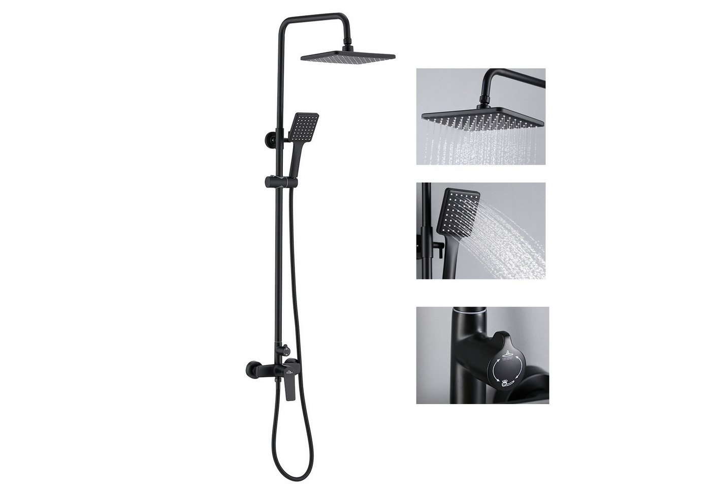 Auralum Max Duschsystem Brausegarnitur Duschsystem Höhe 120 cm Verstellbar mit Handbrause Auralum Max Duschsystem Brausegarnitur Duschsystem Höhe 120 cm Verstellbar mit Handbrause von Auralum Max
