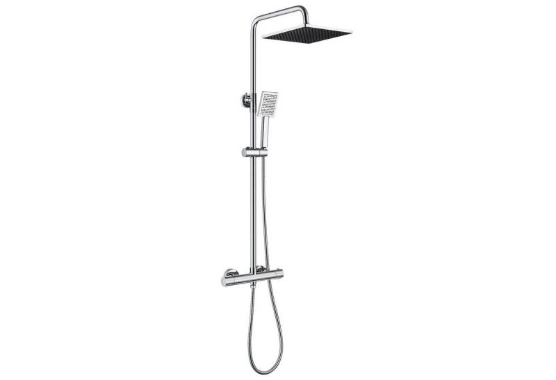 Auralum Max Duschsystem Brausegarnituren Wandmontage Duschset mit Thermostat 38℃ verstellbare, Höhe 124.5 cm, 2 Strahlart(en), Duschstange aus Edelstahl Mit Handbrause von Auralum Max