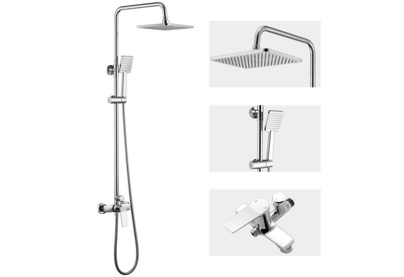 Auralum Max Duschsystem Duscharmatur Regendusche Duschset mit Handbrause Kopfbrause, mit Handbrause von Auralum Max
