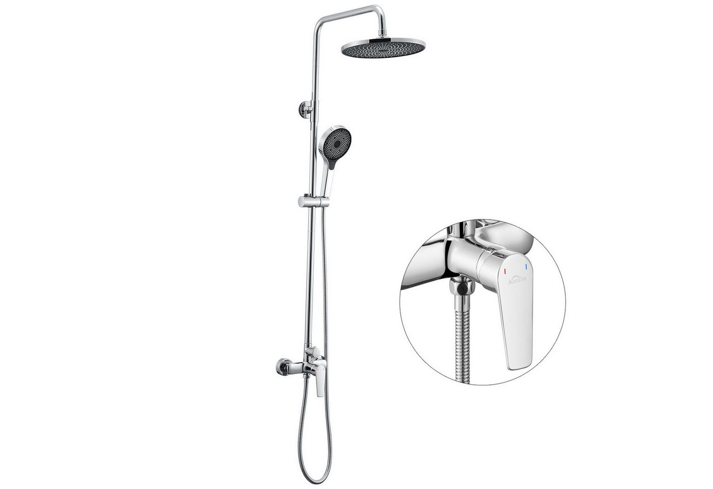 Auralum Max Duschsystem Duschpaneel Regendusche Massage Duschset Duscharmatur mit Handbrause, Chrom Auralum Max Duschsystem Duschpaneel Regendusche Massage Duschset Duscharmatur mit Handbrause, Chrom von Auralum Max