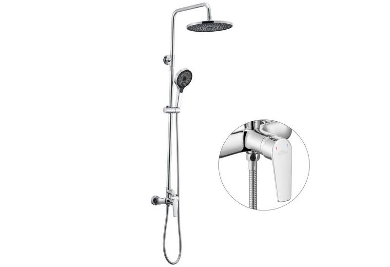 Auralum Max Duschsystem Duschpaneel Regendusche Massage Duschset Duscharmatur mit Handbrause, Chrom von Auralum Max