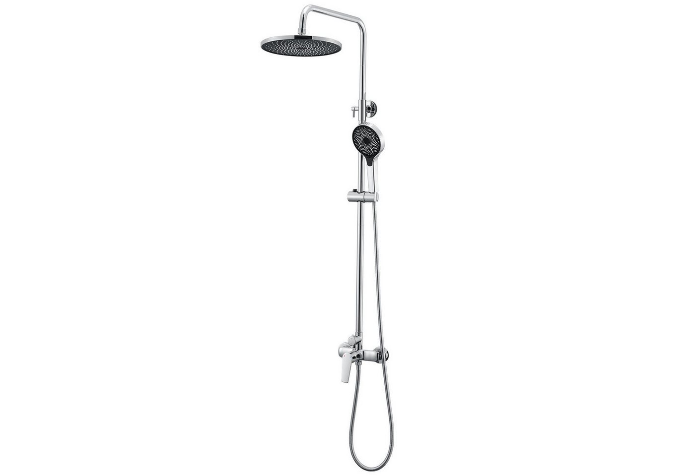 Auralum Max Duschsystem Duschset Regendusche mit Handbrause Duscharmatur Kopfbrause Dusche, 3 Strahlart(en), Verstellbar Duschstange: 900–1390mm,Chrom von Auralum Max