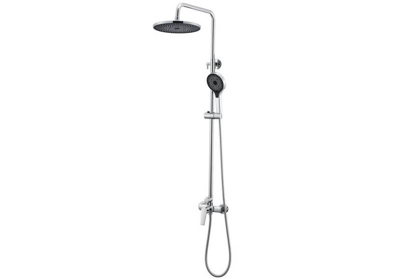 Auralum Max Duschsystem Duschset Regendusche mit Handbrause Duscharmatur Kopfbrause Dusche, 3 Strahlart(en), Verstellbar Duschstange: 900–1390mm,Chrom von Auralum Max