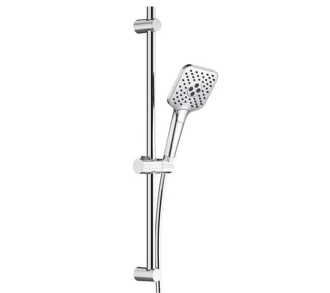 Auralum Max Duschsystem Duschset mit 3-Funktions-Handbrause, Edelstahl-Brauseschlauch Chrom, Höhe 57 cm, 1 Strahlart(en), Höhenverstellbare Duschstange von Auralum Max