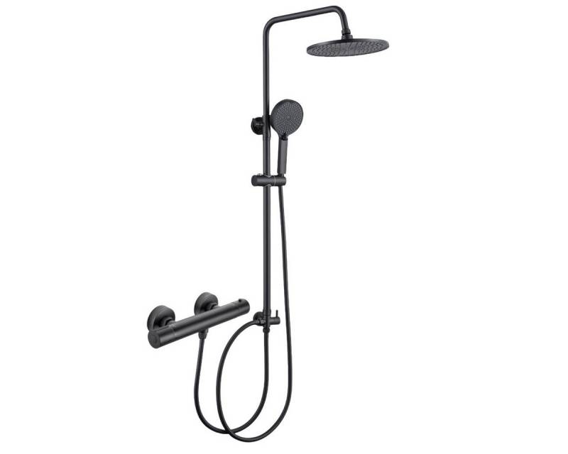 Auralum Max Duschsystem Thermostat-Duschsäule duschsystem für badewanne Edelstahl-Duschsäule, Höhe 112 cm, 2 Strahlart(en), duschsystem edelstahl,brausegarnitur von Auralum Max
