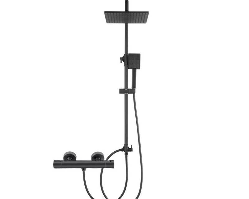Auralum Max Duschsystem mit Armatur Thermostat-Duschsäule 25.4cm Rechteck Regendusche, Höhe 109 cm, 2 Strahlart(en), dusche brausegarnitur von Auralum Max