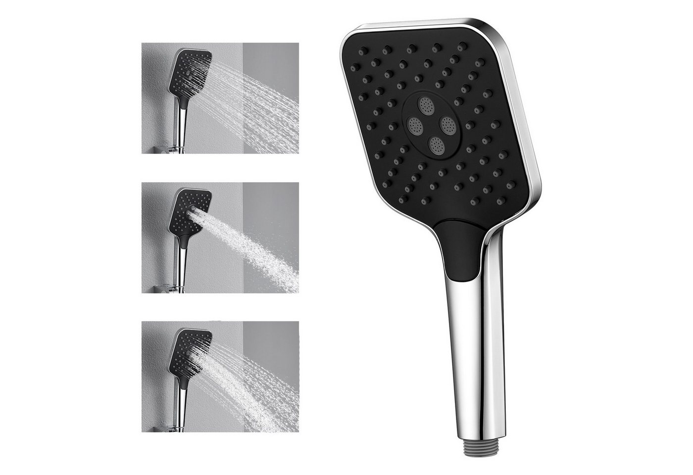Auralum Max Handbrause 3 Strahlarten Handbrause Universal Duschbrause Duschkopf Duschbrause, Wassersparend,Chrom+Schwarz Auralum Max Handbrause 3 Strahlarten Handbrause Universal Duschbrause Duschkopf Duschbrause, Wassersparend,Chrom+Schwarz von Auralum Max