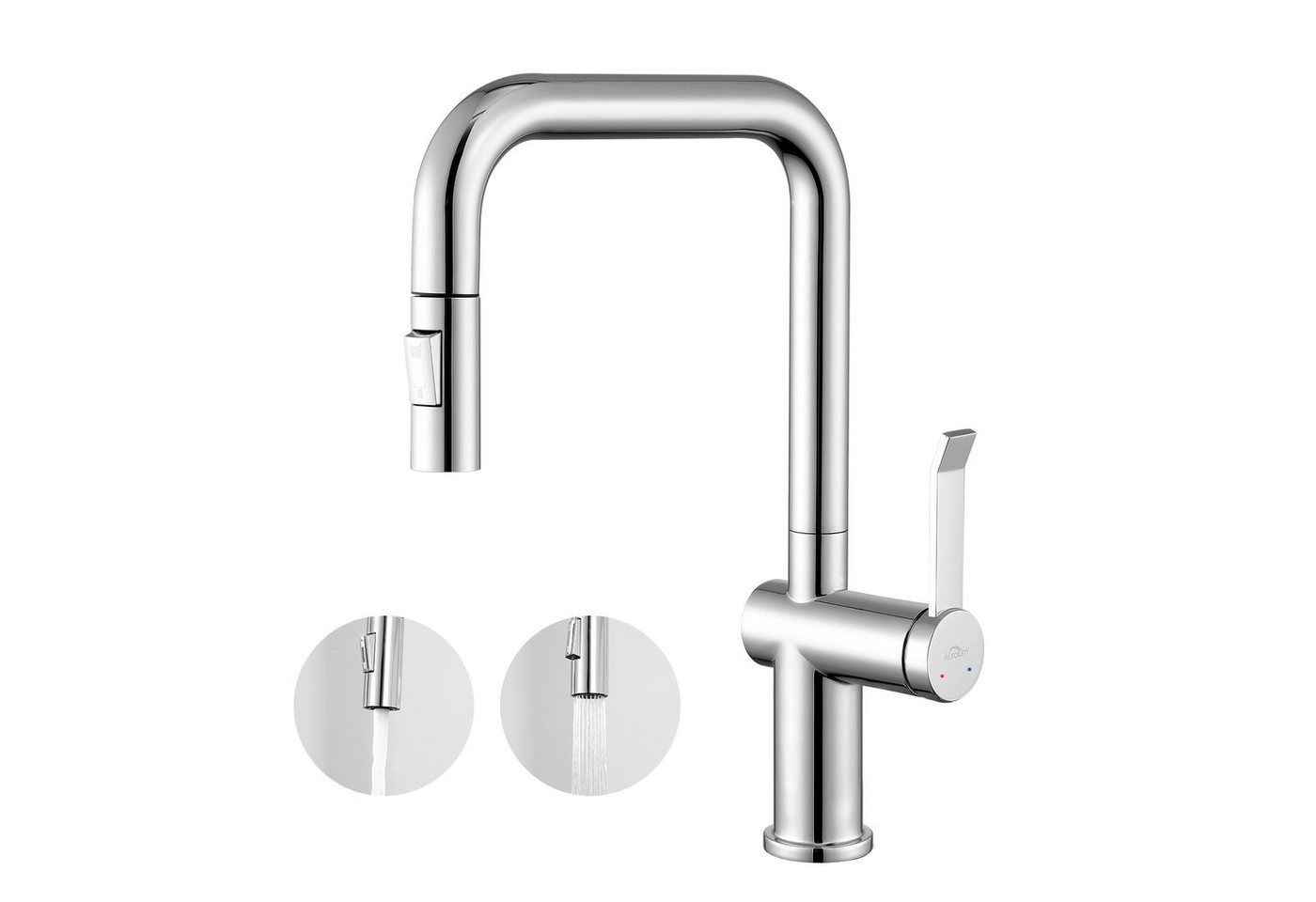 Auralum Max Küchenarmatur 360° Drehbar Ausziehbar Küchenarmatur 2 Brause Wasserhahn Edelstahl Auralum Max Küchenarmatur 360° Drehbar Ausziehbar Küchenarmatur 2 Brause Wasserhahn Edelstahl von Auralum Max