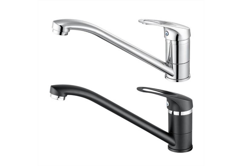 Auralum Max Küchenarmatur 360° Drehbar Hochdruck Wasserhahn Mischbatterie Spülenmischer mit 50CM Heißer und Kalter Schlauch, Messing von Auralum Max