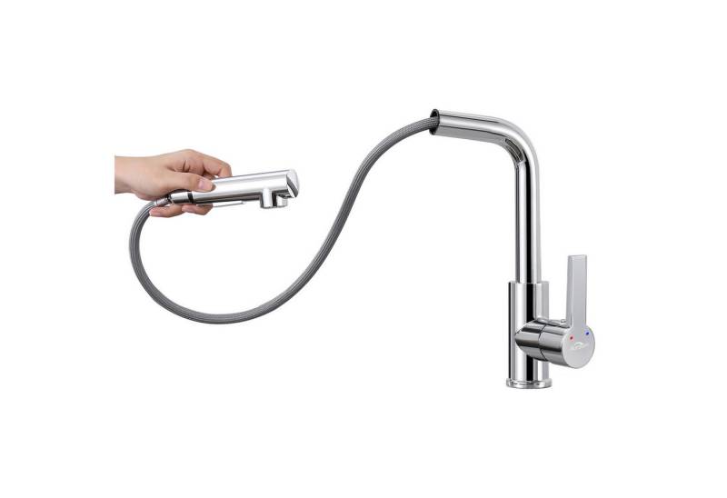 Auralum Max Küchenarmatur 360° Küche Wasserhahn mit Ausziehbar Brause Mischbatterie Edelstahl mit 2 Strahlarten Herausziehbarer Brause von Auralum Max