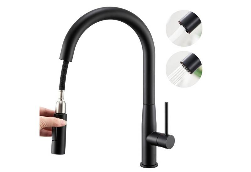 Auralum Max Küchenarmatur Edelstahl 360° Ausziehbar Spültischarmatur Mischbatterie Wasserhahn mit 2 Strahlarten von Auralum Max