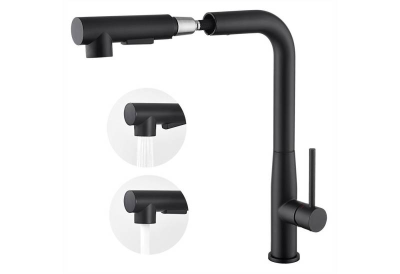 Auralum Max Küchenarmatur Edelstahl 360° Ausziehbar Spültischarmatur Mischbatterie Wasserhahn mit 2 Strahlarten von Auralum Max